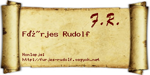Fürjes Rudolf névjegykártya